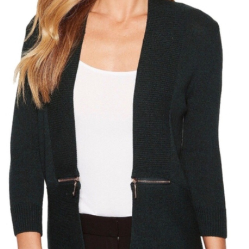 Dark Green Ivanka Trump Cardigan Sweater